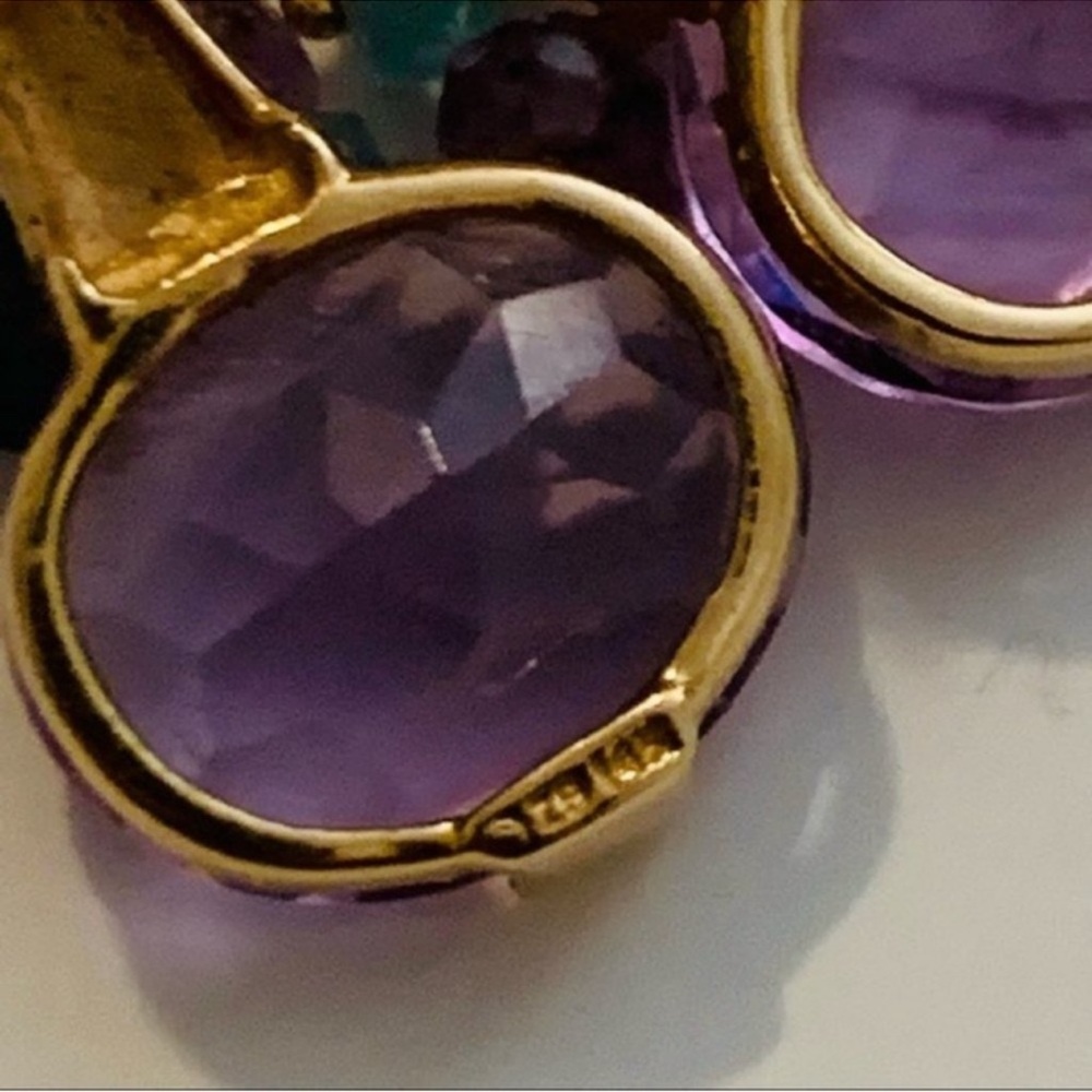 Ross Simons | Earrings | Amethyst Cluster Stud Earrings - Picture 4 of 14